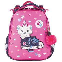 Satchel BRAUBERG PREMIUM, 2 ngăn, có móc khóa, "Kitten & sneakers", 38x29x16 cm