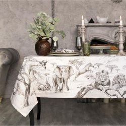 Этель / Safari table set, tablecloth 180x150 cm, napkin. 40x40 cm-8pcs, 100% chl
