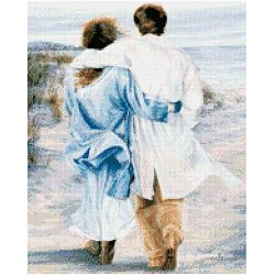 Опт-картина / Kim cương khảm, 40x50, thạch vuông Những người yêu nhau trên bờ