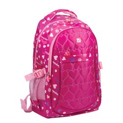 Backpack BRAUBERG youth, "Hearts", nylon, red, 31х12х45 cm