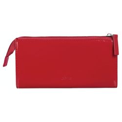 Purse women's BEFLER "Elegant cat", 190х105 mm, genuine leather, zipper, embossed, red