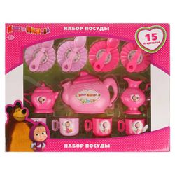 Играем вместе / Let's play together / Set of toy dishes "Masha and the Bear"