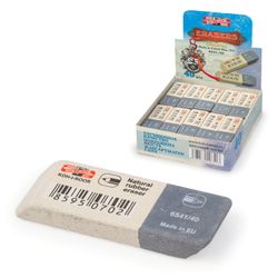 Eraser KOH-I-NOOR, 57x19,5x8 mm, white-gray, rectangular, beveled edge, natural rubber, 6541/40