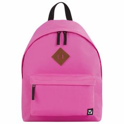 Backpack BRAUBERG, universal, city-format, single-tone, pink, 20 litres, 41х32х14 cm