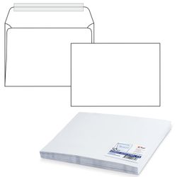 Envelopes C4 (229х324 mm) tear-off strip, white, 90 g/m2, the complete SET 50 pieces, inner sealing