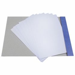 Cardboard white A4 uncoated (matte), 8 sheets in folder, PYTHAGORAS, 200х290 mm, "Penguin-Fisher"
