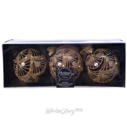 Kaemingk / Bộ bóng thủy tinh Di Ampezzo: Ruby 8 cm, 3 chiếc