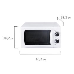 SONNEN MW2070H-6MW microwave oven, 20 litres, 700w, timer, mechanical control, white