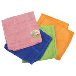 ЛЮБАША / Cleaning napkins, microfiber, 25x25 cm (2 universal, 2 for the kitchen), SET 4 pcs.