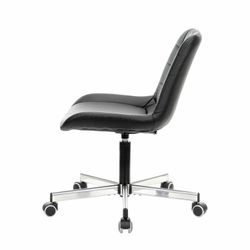 BRABIX / Armchair "Deco MG-316", without armrests, silver five-beam, eco-leather, black, 532080.