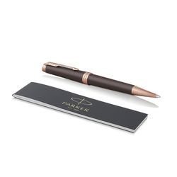 Ballpoint pen PARKER "Premier Soft Brown PGT", body brown, the details of rose gold, black