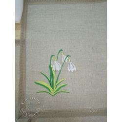 Елецкие кружева / Yelets lace / Linen napkin "Snowdrops"