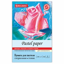 Pasta pastel A4, 210x297 mm, 20 folhas, BRAUBERG, papel colorido (marfim), GOZNAK, "Shell", 200 g / m2