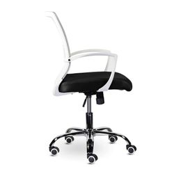 Armchair BRABIX "Wings MG-306", plastic white, chrome, mesh, gray / black