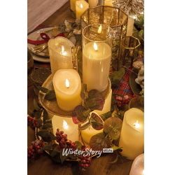 Kaemingk / LED candle with simulated flame Elody White 12 cm, battery operated, timer