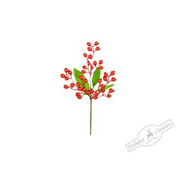 Holiday Classics / Decorative branch "Rowan beads", 33 cm, 6 pieces