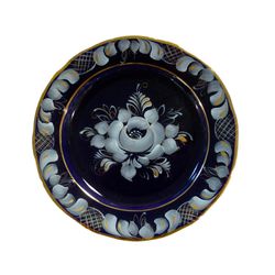 Гжельский Фарфоровый завод / Dessert plate Dull cobalt oak