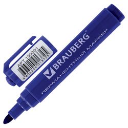 Permanentmarker (unlöschbar) BRAUBERG "Classic", BLAU, Rundspitze, 3 mm, mit Clip
