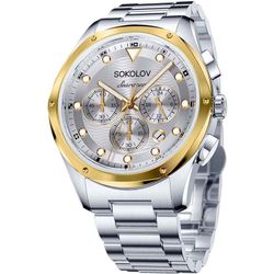 SOKOLOV / Reloj de pulsera ruso My World 320.79.00.000.05.01.3 con cronógrafo