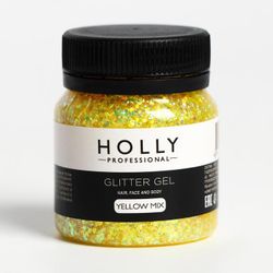 Holly Professional / Decorative gel for hair, face and body "Glitter gel", 50 ml
