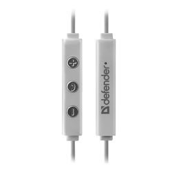 DEFENDER / Mikrofonlu kulaklıklar (kulaklık) Pulse 451, kablolu, 1,2 m, kulak içi, iPhone için, beyaz