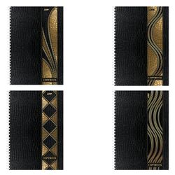HATBER / Notebook A4, 96 sheets, comb, cage, 3D foil, 3D varnish, "GOLD STYLE" / 4 pcs.