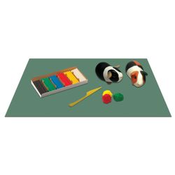 A set of lessons PYTHAGORAS: oilcloth PVC green, 69х40 cm, red armlets