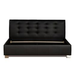 Bed SALMA 710 black, leather