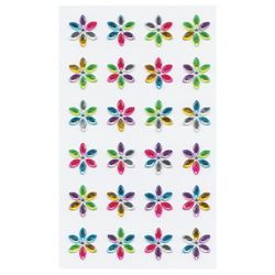 Self-adhesive rhinestones "Flowers", bright, 20 mm, 24 PCs., on a substrate, TREASURE ISLAND