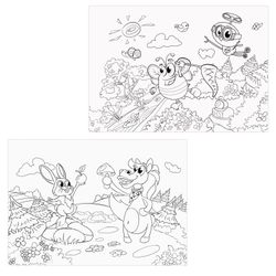 ЮНЛАНДИЯ / Album for drawing "Cheerful bumblebee" (2 types), 8 sheets of A4, 200x283 mm, staple, cardboard cover, with coloring