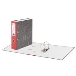 Folder-Registrar BRAUBERG, texture standard, with marble flooring, 80 mm red spine