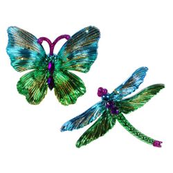 Kurts Adler / Bộ trang trí cây thông Noel "Bướm và chuồn chuồn", 10 và 13 cm