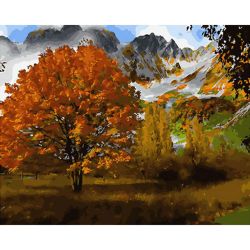 Опт-картина / Pittura con i numeri 40x50 Albero d'autunno