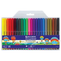 Sharpeners BRAUBERG "ACADEMY", 24 colours, ventilated cap, PVC packaging