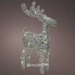 Kaemingk / Reggio Silver luminous deer 55 cm, 50 warm white mini LED lights, battery operated, IP20
