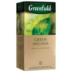 GREENFIELD / Green Melissa green tea, 25 sachets in 1.5 g envelopes
