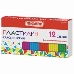 Nhựa dẻo cổ điển NHÂN VIÊN \ PIFAGOR, 12 màu, 120 g, gói các tông