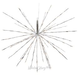 Kaemingk / LED decoration Pole Star silver 45 cm, 72 warm white LED lamps with flickering, IP44