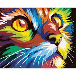 Опт-картина / Peinture par numéro CAKADU 40x50 Chat arc-en-ciel