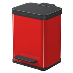 Waste bin Hailo Öko duo Plus M 2 * 9 l., Steel, red
