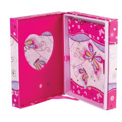 BRAUBERG / Notebook "Butterfly" SMALL FORMAT 56 sheets A6, 110x150 mm, hardcover, metal lock, music + mirror, line