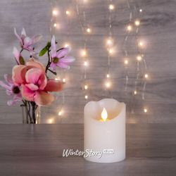 Kaemingk / LED candle Living Flame 10 cm cream wax battery operated, timer