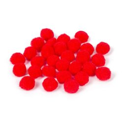 Pompons para criatividade, vermelho, 15 mm, 30 unid., ILHA DE TESOUROS