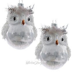 Kaemingk / Glas Weihnachtsbaumspielzeug Eule Giovanni 10 cm 2 Stück, Anhänger