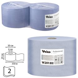 VEIRO / Бумага протирочная Comfort (Система W1) 24х35 см, 2-слойная 1000 листов в рулоне, КОМПЛЕКТ 2 шт.