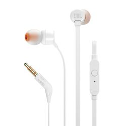 JBL / Cuffie con microfono (auricolare) T110 WHT, cablate, 1.2 m, in-ear, stereo, bianco