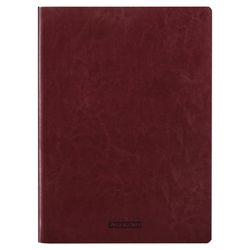 BRAUBERG / Notebook 60 l. checkered cover smooth leatherette, stitching, A4 (210x297mm), BORDEAUX, VIVA / 10 pcs.