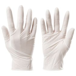 ЛАЙМА / Vinyl white gloves, 50 pairs (100 pcs.), Powder-free, durable, size M (medium)
