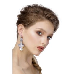 Lace earrings "Liubava" grey