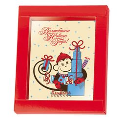 Christmas chocolate card "the Monkey" white chocolate